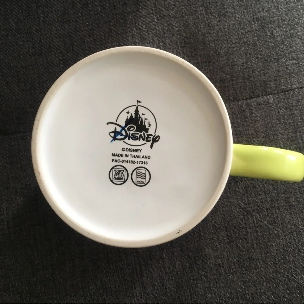 Disney Characters Mug White Lime Green 15 oz